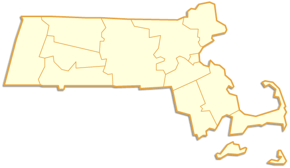 MASSACHUSETTS MAP WITH TOWNS