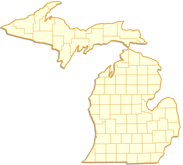 map of michigan counties. Michigan map with county names