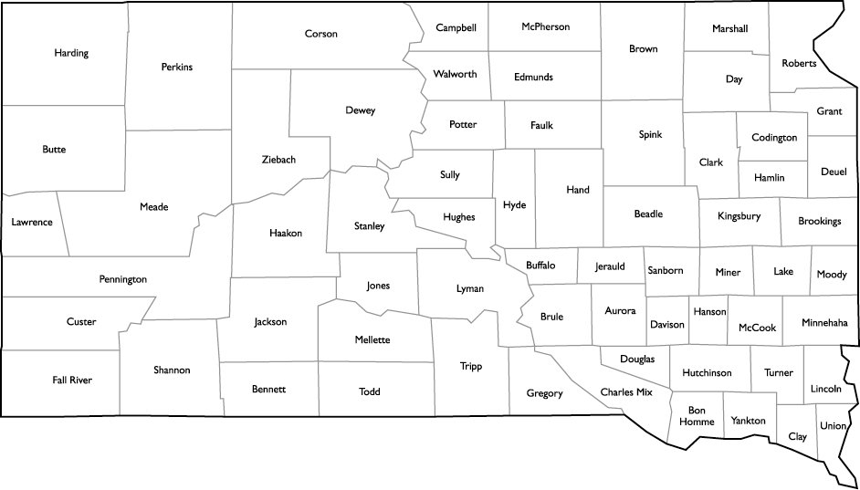 SOUTH DAKOTA: (66 Counties) SOUTH DAKOTA: (66 Counties)