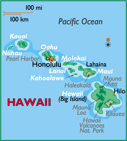 Large World  on Hawaii Map By World Atlas