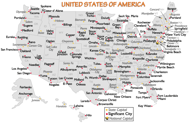 Map+us+major+cities