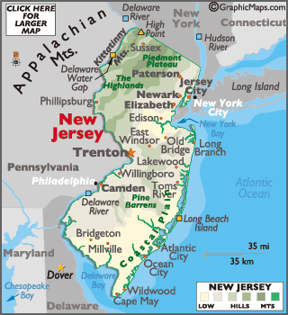  World  on New Jersey State Map  Trenton  Attractions History   World Atlas
