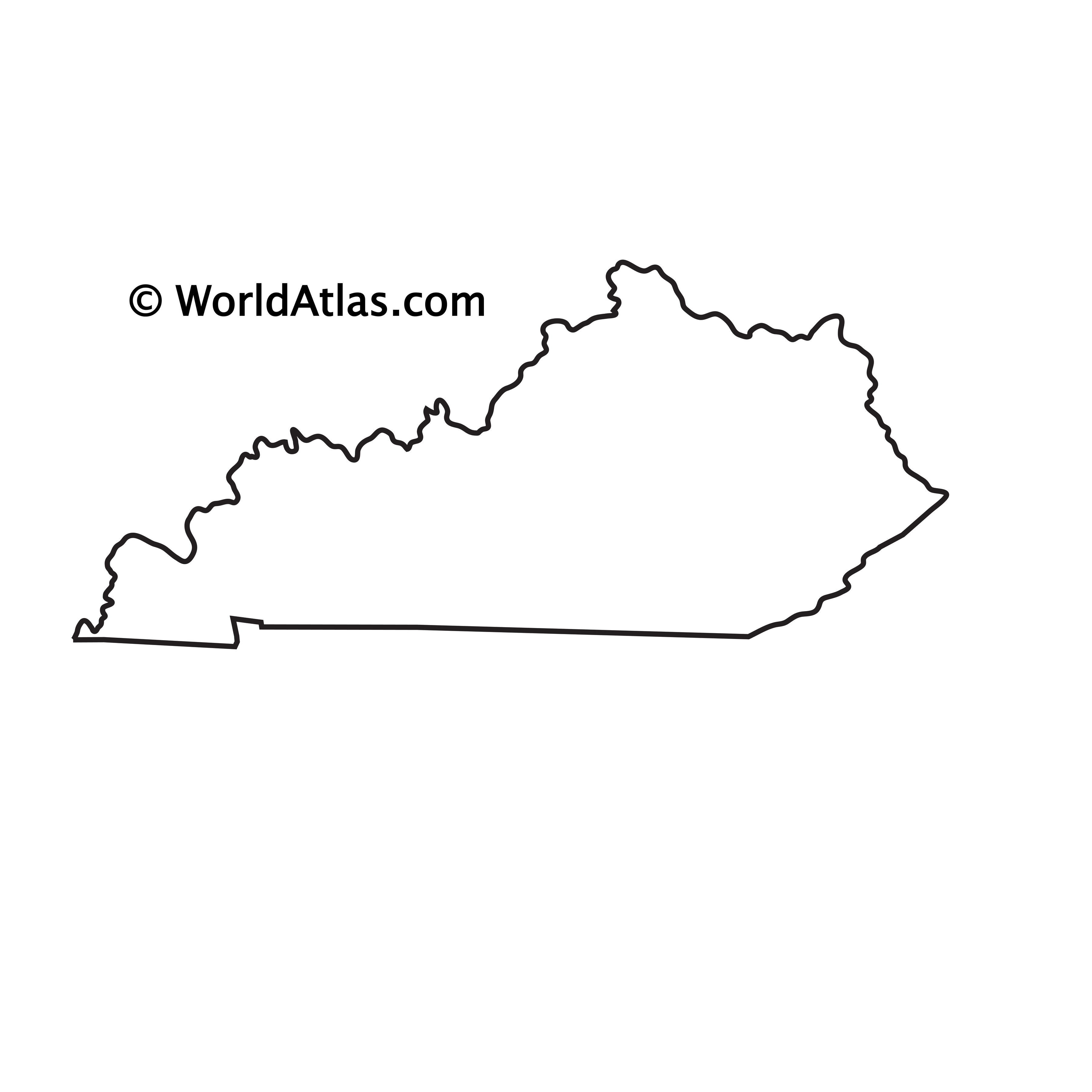 BLANK PRINTABLE KENTUCKY MAP