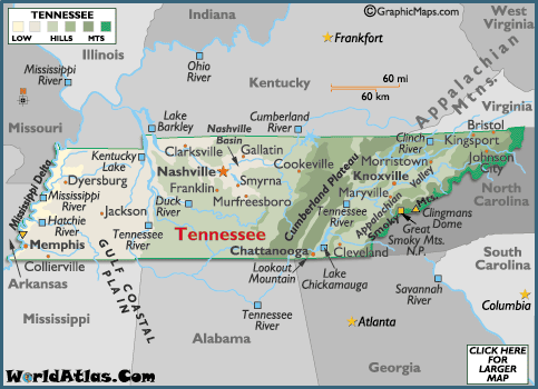 Map Tennessee