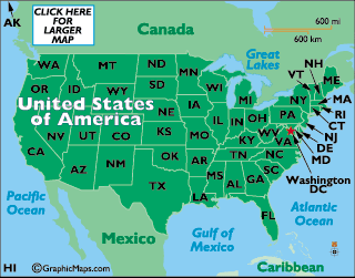 Direct Map Map United States Washington Dc Labeled