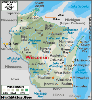 Map Wisconsin Madison