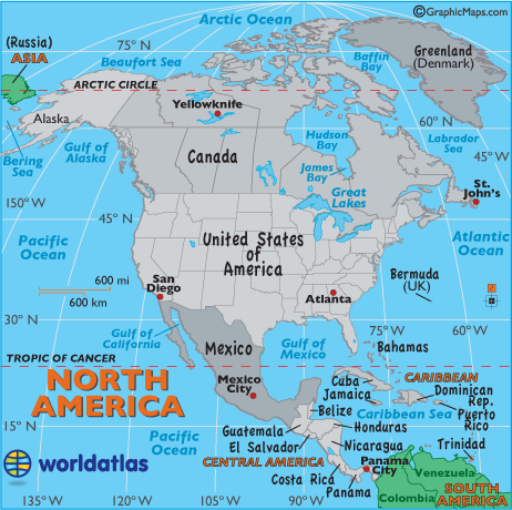 World   Latitude  Longitude on Map North America Latitude Longitude Select A North American Country