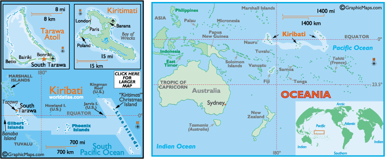 خرائط واعلام كيريباتي  2012 -Maps and flags of Kiribati 2012