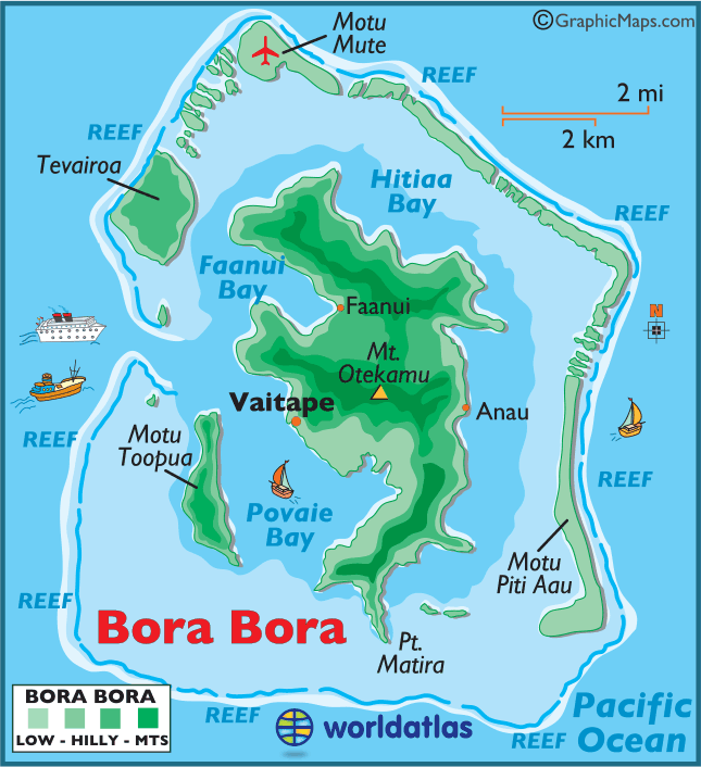 Bora Bora Large Color Map