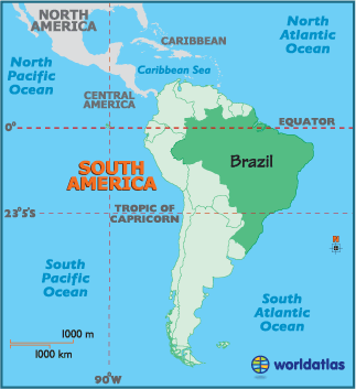 World  Latitude Longitude on American Countries  Brazil Information Maps History   World Atlas