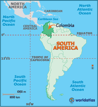 World   Country Names on Map Of Colombia     Colombia South America  Colombia Map  Mapa De