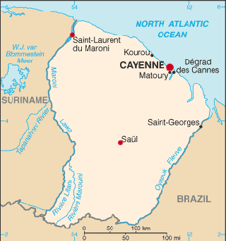 frenchguiana latitude and longitude map