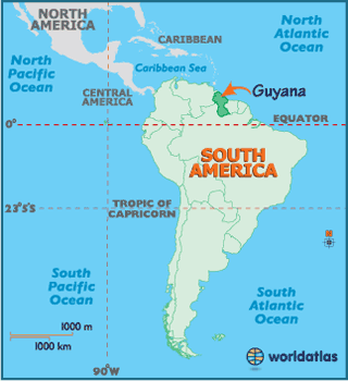 locator map of Guyana