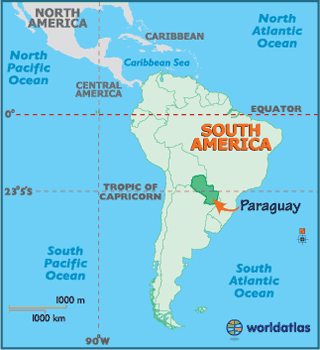 locator map of Paraguay