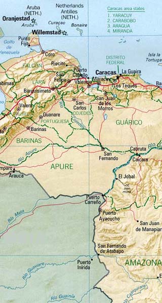 Venezuela Maps Including Outline And Topographical Maps