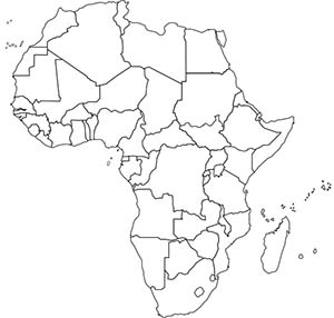 Africa Map Without Names - Africa Continent Map - Editable Map of 