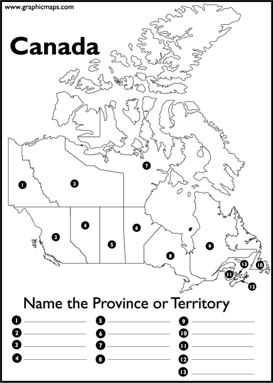 map of canada blank