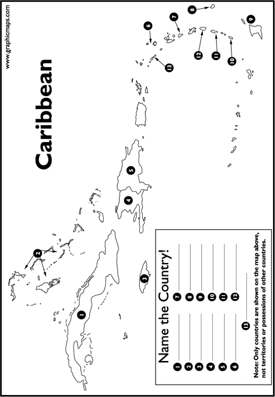 blank map of caribbean islands