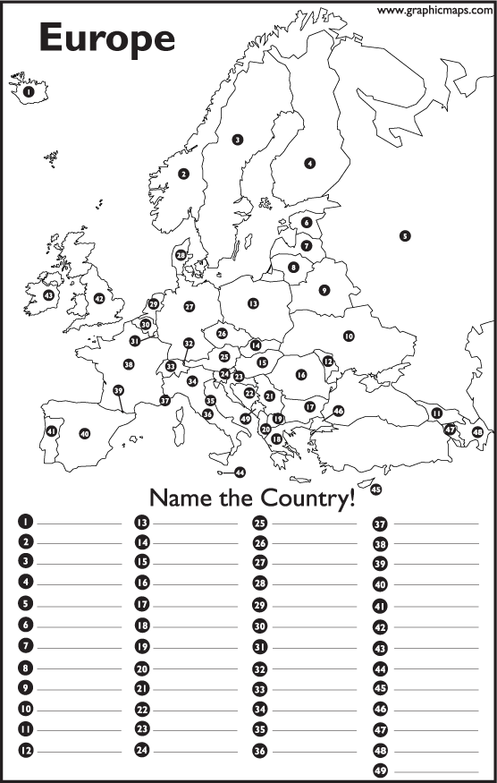 Map Of Eurasia With Countries. EUROPE name the countries,