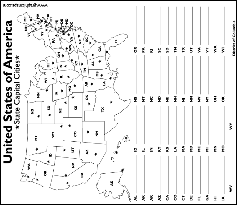 states-and-capitals-matching-worksheet-luxury-50-states-quiz-fill-in