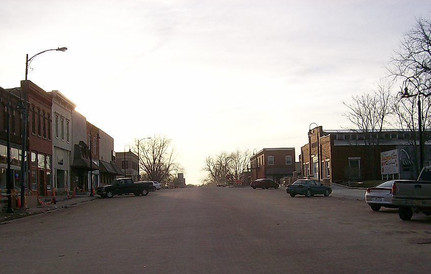 Downtown Baldwin City, Kansas.