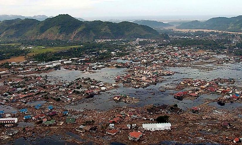 Aceh in Indonesia, the most devastated region struck by the tsunami.