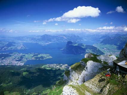 View from Mount Pilatus Over Lake Lucerne, Switzerland