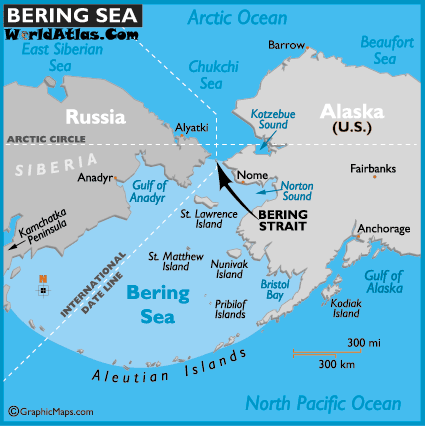 Map Of Bering Sea Bering Sea Map World Strait Locations World