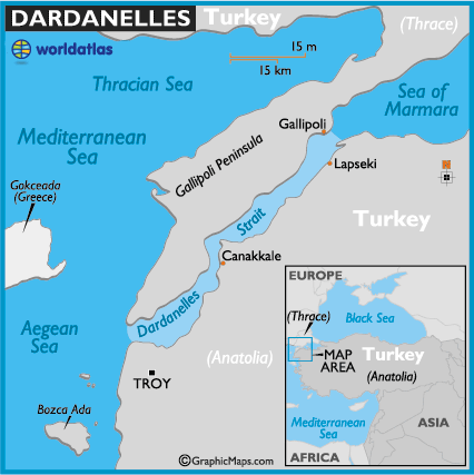Dardanelles Strait Map And Map Of The Dardanelles Strait
