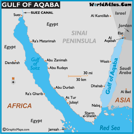 map of the gulf of aqaba, gulf of aqaba maps