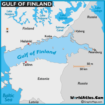 Mapa do Golfo da Finlândia