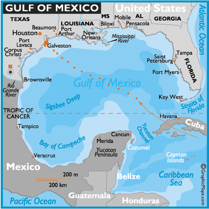 Hurricane Ike Gulf Of Mexico Map Mexico Maps Gulf Of Mexico
