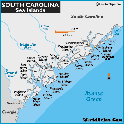 north carolina south carolina beaches map South Carolina Sea Islands Map And Map Of The South Carolina Sea north carolina south carolina beaches map