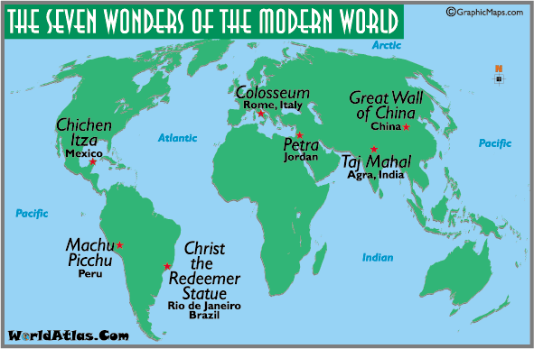 Seven Wonders Of The Modern World Map And Information Page