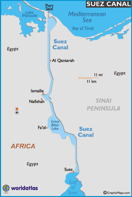 where is suez canal located on the world map Map Of Suez Canal Suez Canal Map History Facts Suez Canal where is suez canal located on the world map