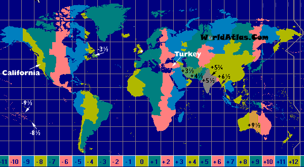 Time Zone Chart World