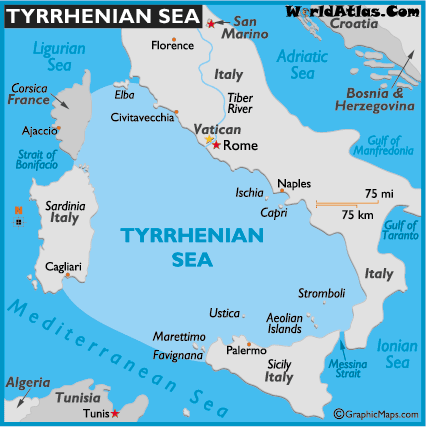 Map Of Tyrrhenian Sea Tyrrhenian Sea Map History Facts
