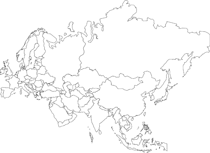 europe and asia map blank Eurasia Outline Map Worldatlas Com europe and asia map blank