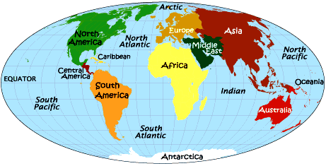 World Map Robinson Projection No Country Borders