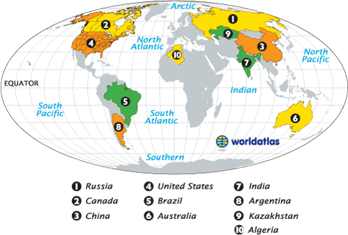 what's the 2nd largest country in the world