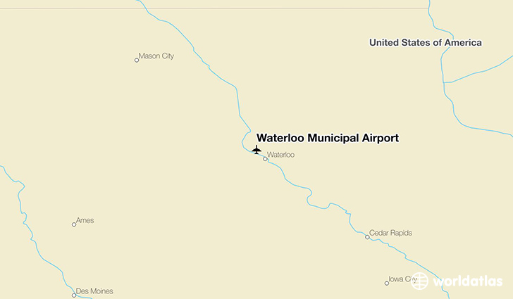 Waterloo Municipal Airport location on a map