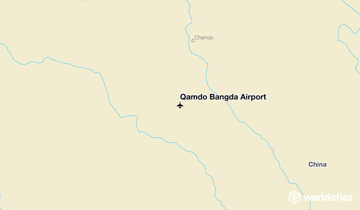 Qamdo Bangda Airport location on a map