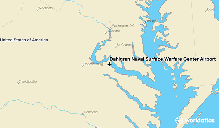 Dahlgren Naval Surface Warfare Center Airport location on a map