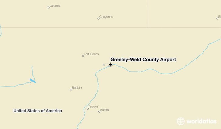 Greeley-Weld County Airport location on a map