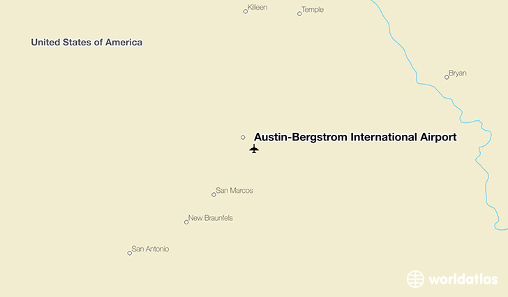 Austin-Bergstrom International Airport location on a map