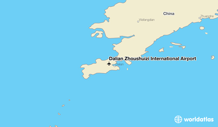 Dalian Zhoushuizi International Airport location on a map