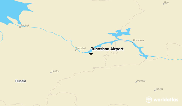 Tunoshna Airport location on a map