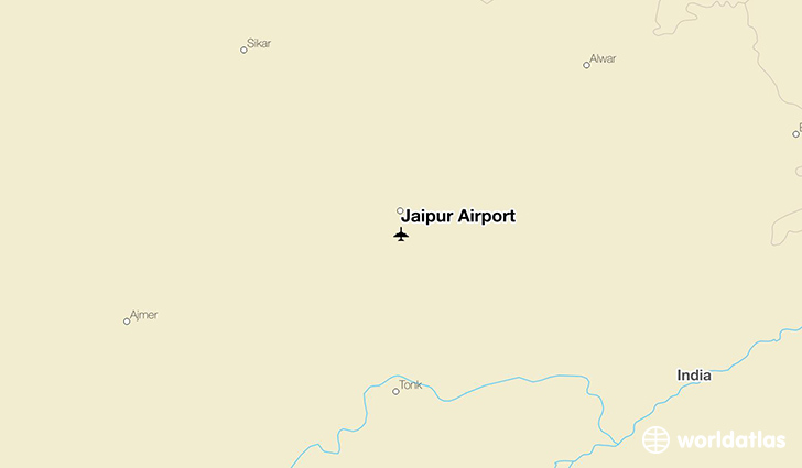 Jaipur Airport location on a map