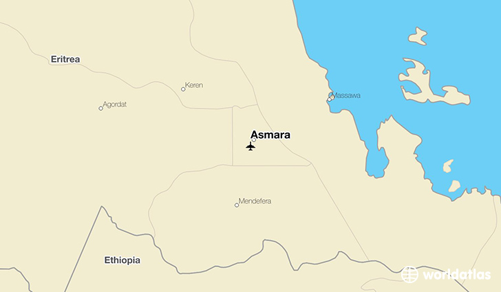 Asmara location on a map