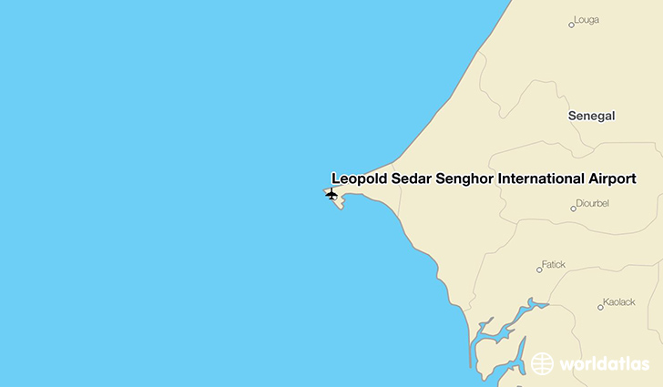 Léopold Sédar Senghor International Airport location on a map